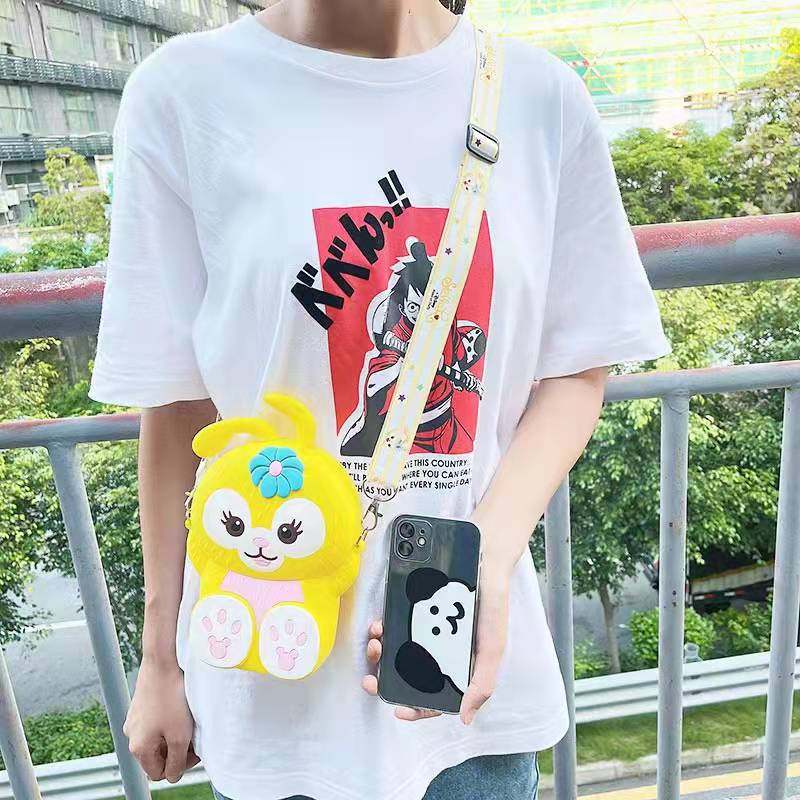 Mini Silicone Wallet Purse with Lanyard Kawaii Shoulder Bag