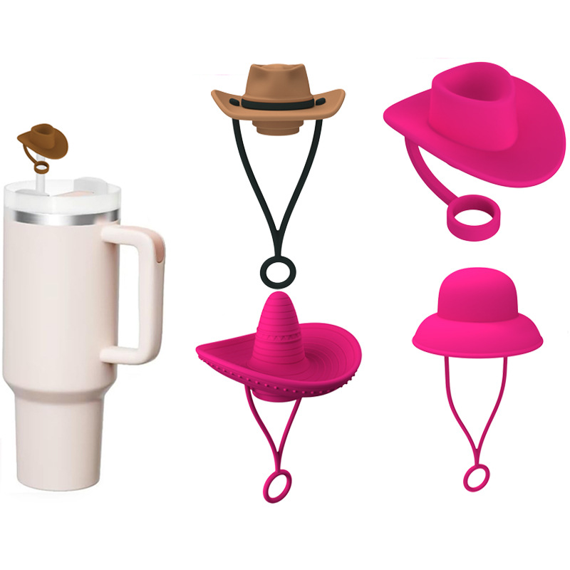 Cowboy Hat Straw Cover Cap Reusable Cute Drinking Straw Topper
