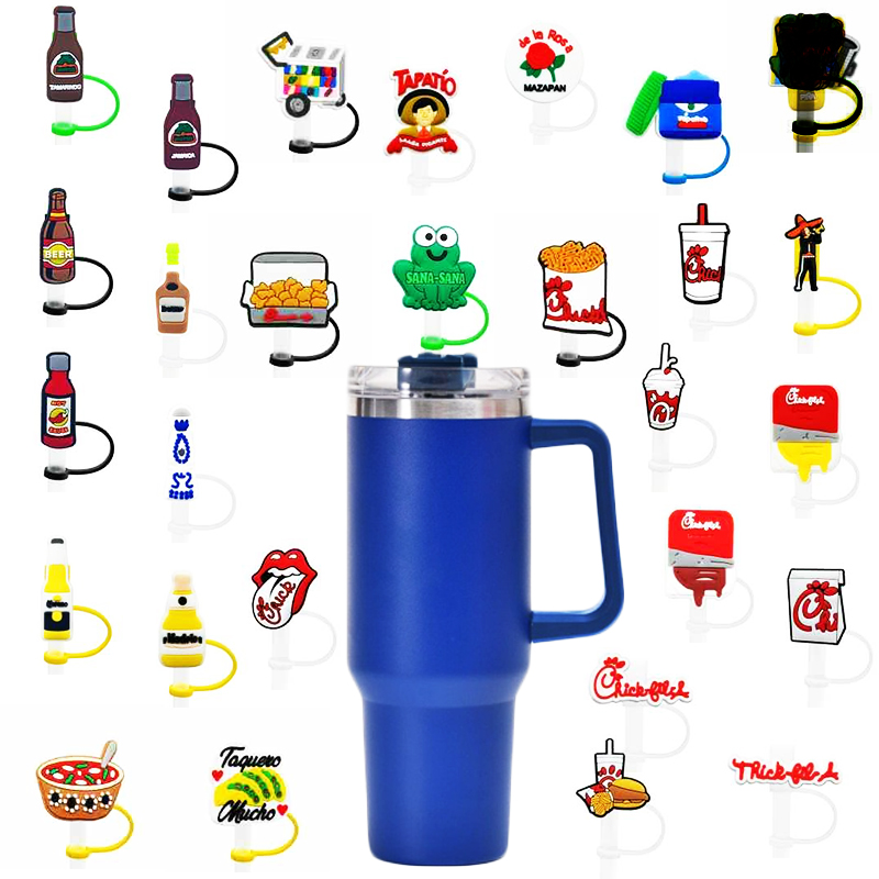 Custom Straw Cover Cap Reusable Cute Drinking Straw Topper