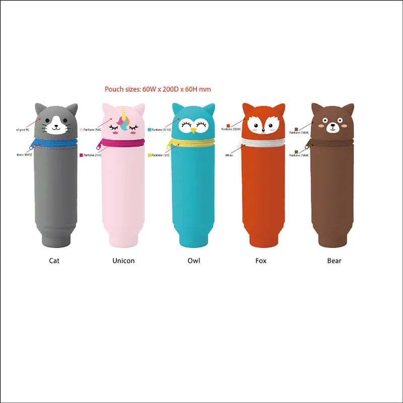 OEM OEM Cute Cartoon Silicone Stand Up Pencil Case
