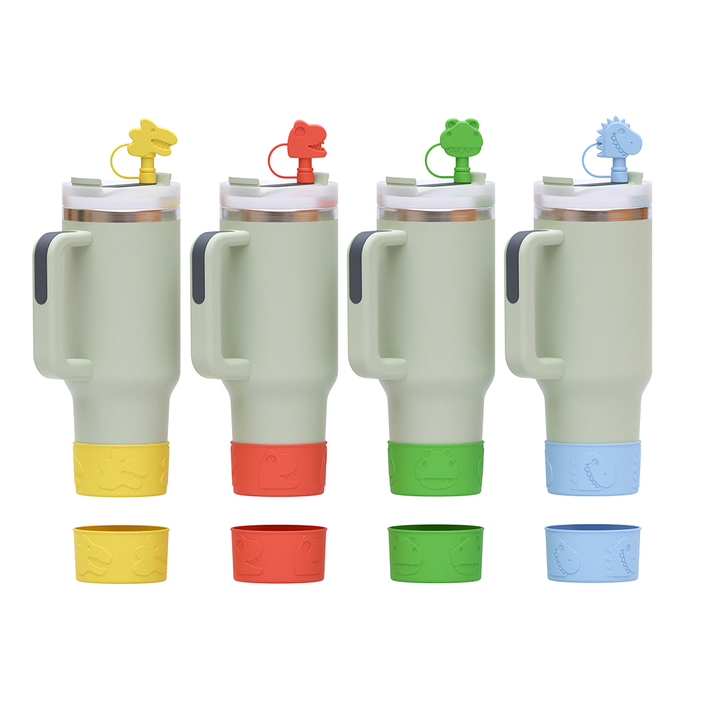 Bpa Free Silicone Cup Sleeve Straw Topper