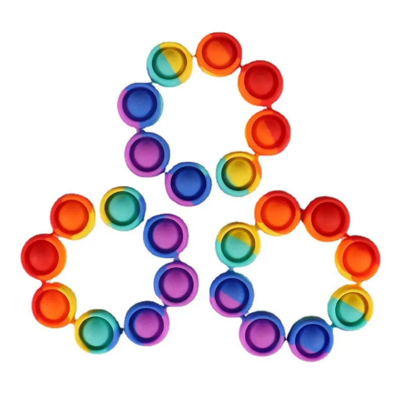 Rainbow Pop Fidget Reliver Stress Toys Bracelet