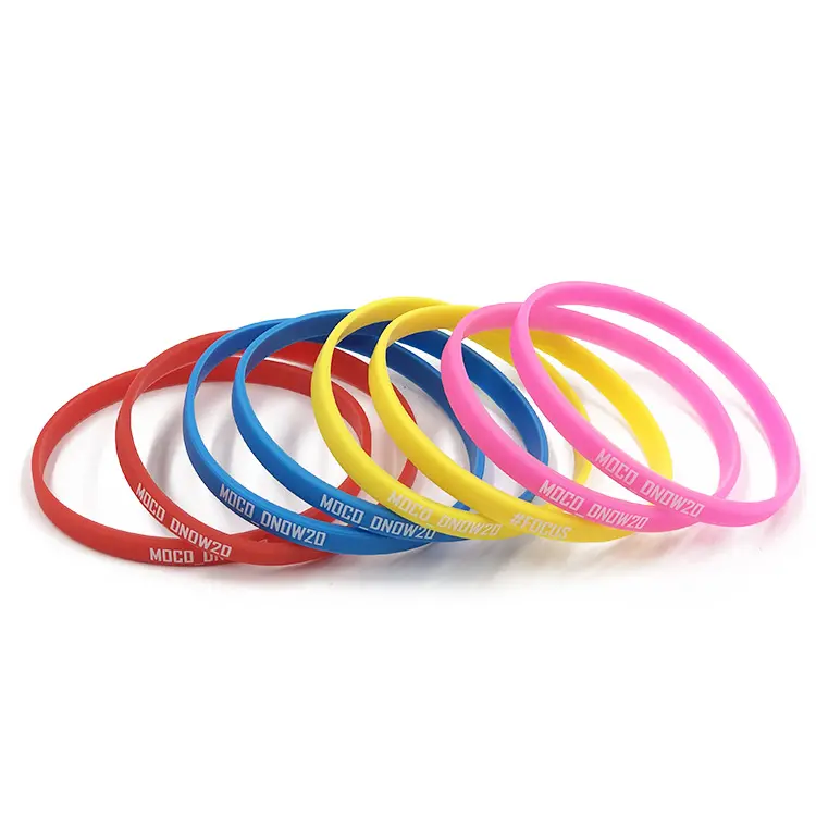 Custom size  6mm width Silicone Rubber Bracelets