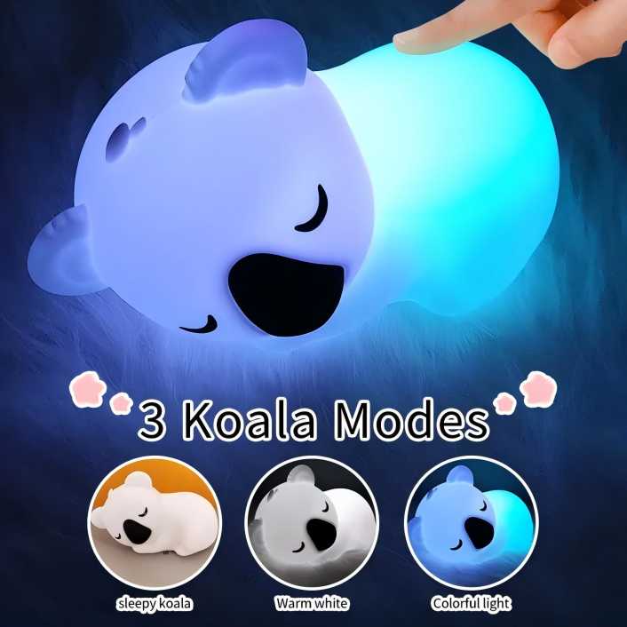 Silicone Koala Nursery Squishy Lamp For Kids Bedroom