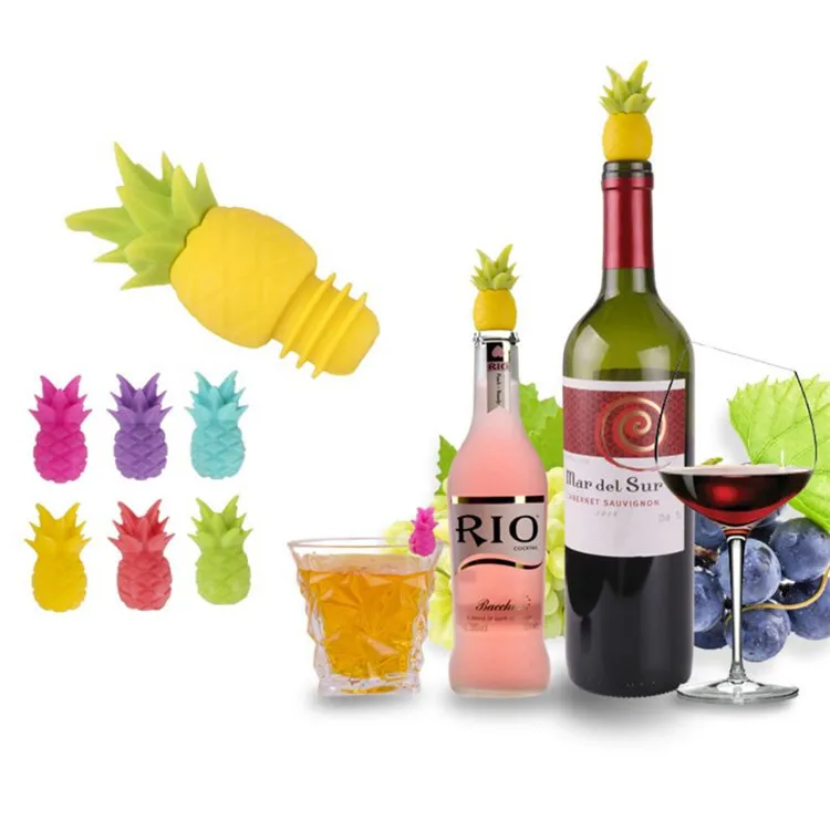 Pineapple Wine Bottle Stoppers and Glass Markers