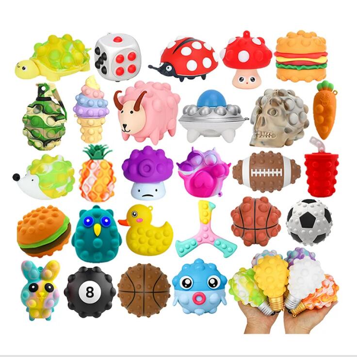 Fun Design Pop It Ball 3D Silicone Anti-Anxiety Squeeze Sensory Toy